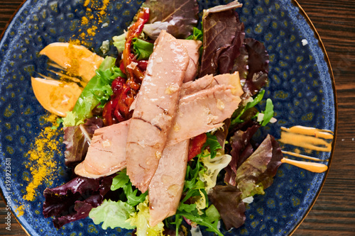 Salad with tuna and red peppers photo