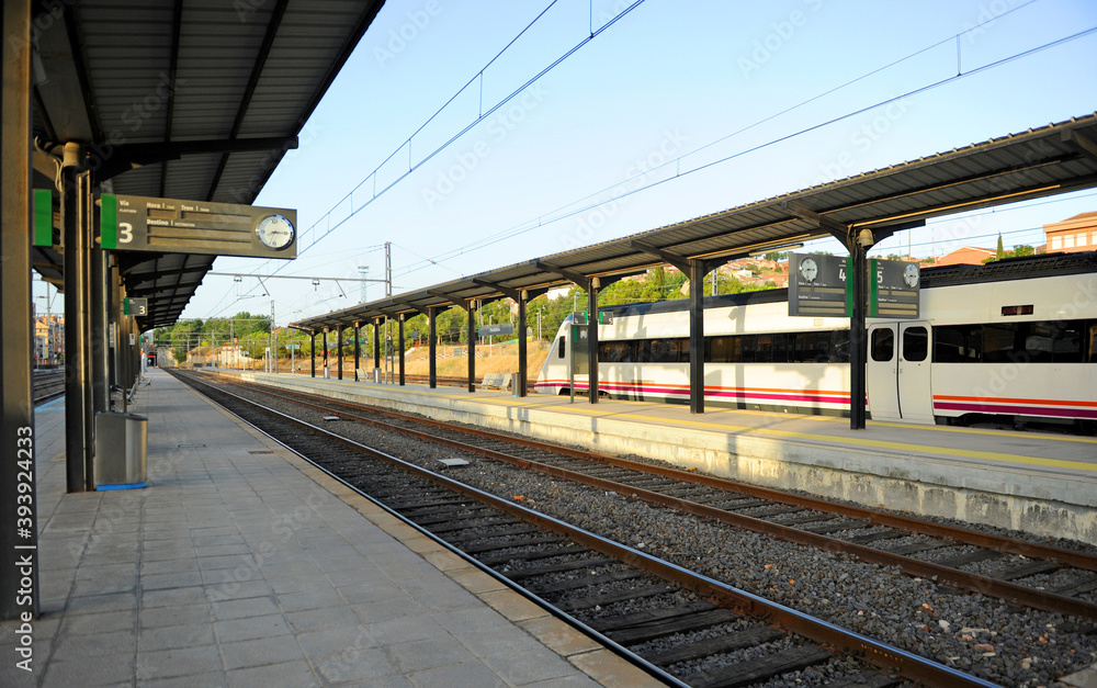 Estación de Puertollano, Castilla la Mancha, España. Inaugurada en 1992 conecta con trenes de alta velocidad Ave la ciudad con Madrid, Sevilla, y el resto de España
