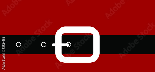 Santa suit with belt and buckle. Pants belt. Santa claus belly or christmas caps. Flat vector red santa’s cap sign. Xmas hats. Merry christmas party on december. Happy new year.