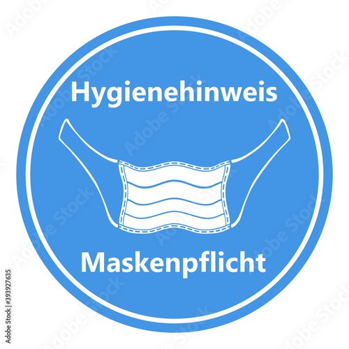 Vektor - Coronavirus - Maske - Hygienehinweis - Maskenpflicht - Pandemie - Covid-19 - SARS-CoV-2 - Piktogramm