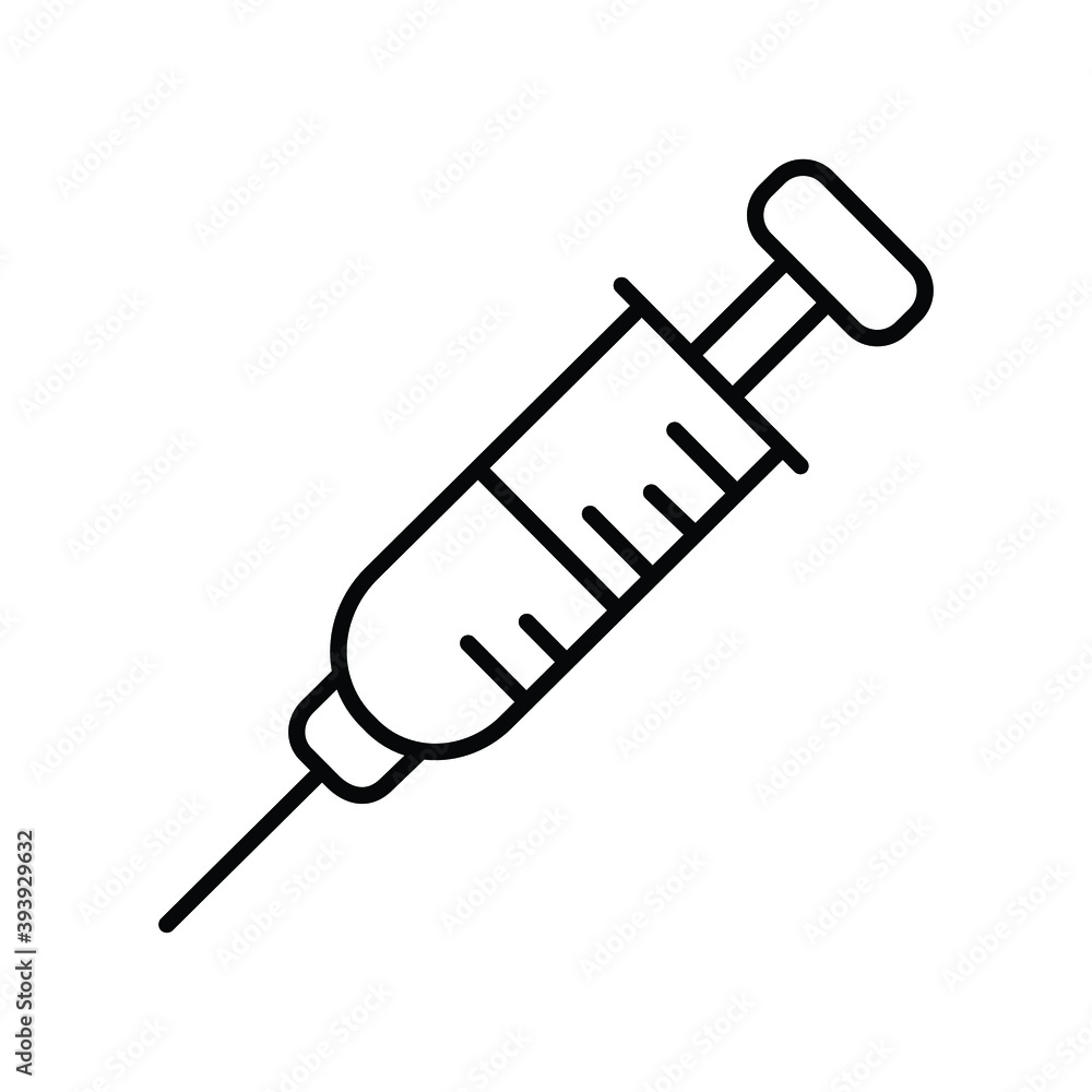 a syringe with needle line icon a syringe with needle line icon
