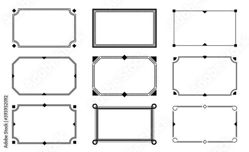 Decorative frames. Retro ornamental frame, vintage rectangle ornaments and ornate border.