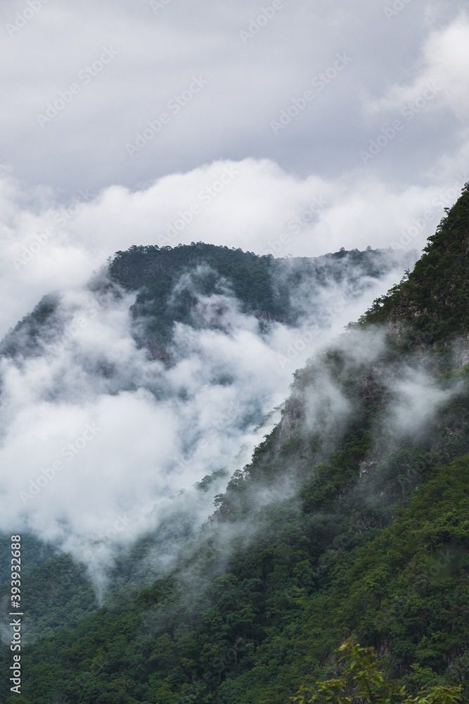 Sky Mountain Cloud and Fog in Chiang Mai , Thailand. Wet Season. 