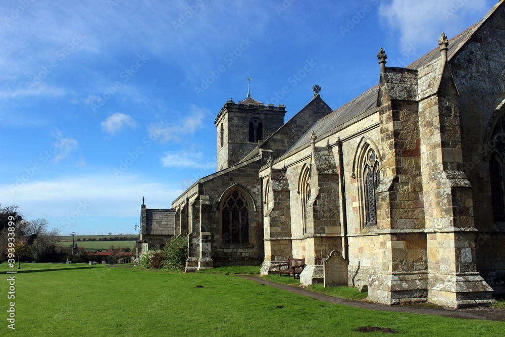 Fototapeta premium All Saints Church, Rudston, East Riding of Yorkshire.
