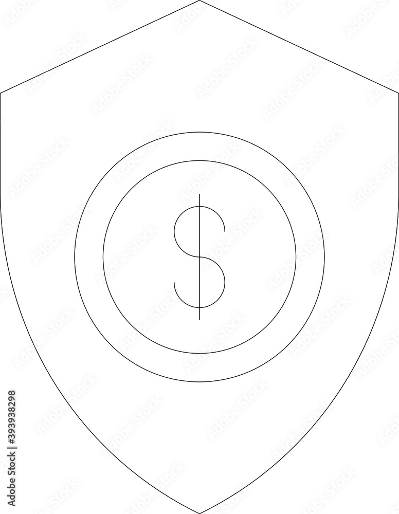 Fotografie Business & Technology line for shield  and dollar