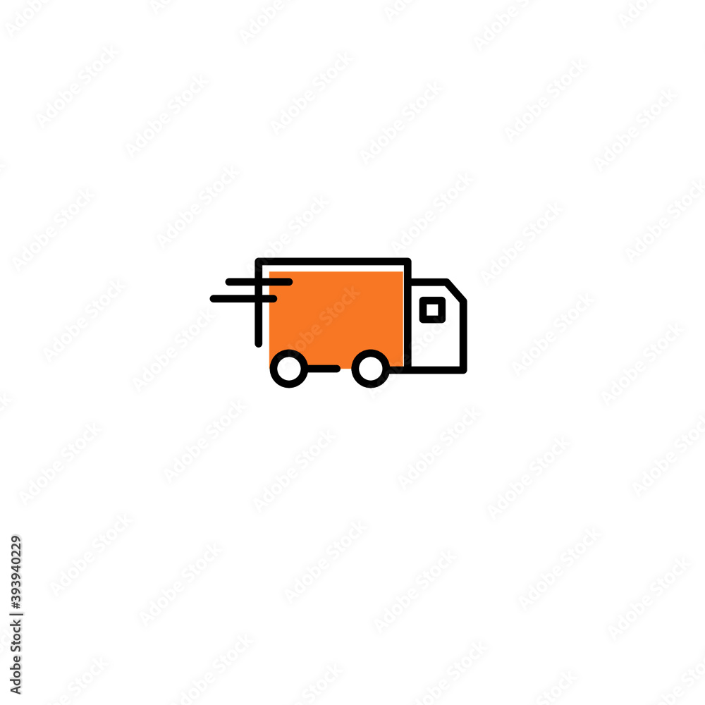Delivery Service Simple Line art Car on white background Delivery Service Simple Line art Car on white background
