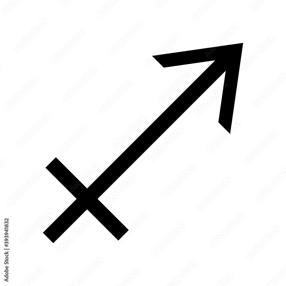 Sagittarius symbol on white.