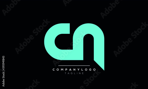  Alphabet letters Initials Monogram logo CN,NC