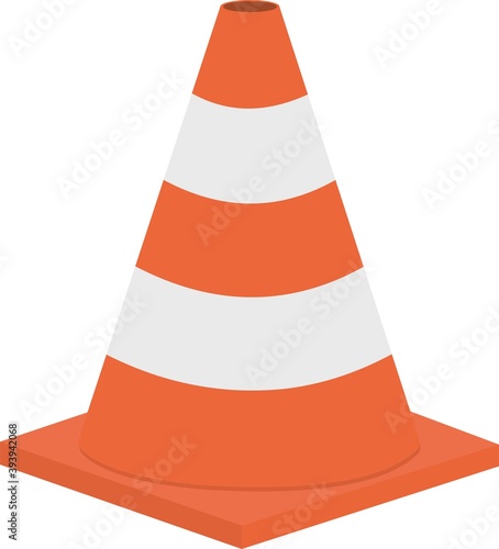 Vector emoticon illustration of a traffic cone