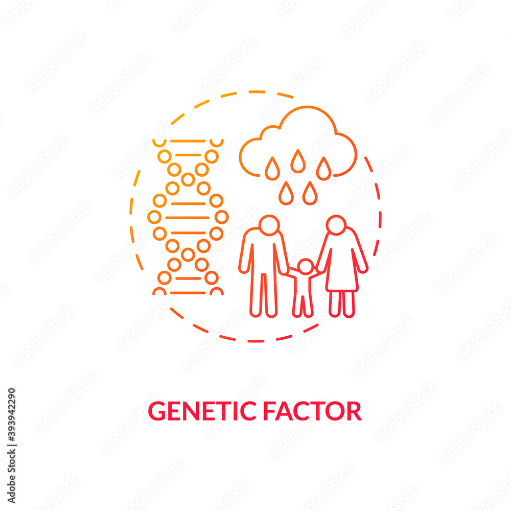 factor concept icon. SAD risk group idea thin line illustration. Seasonal affective