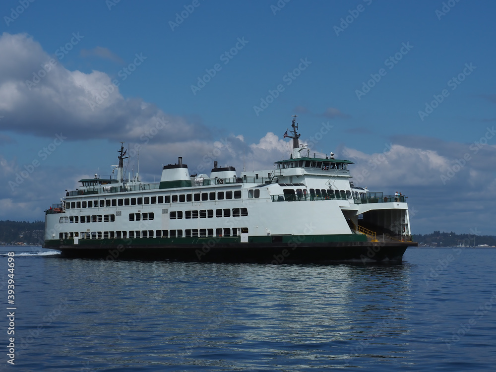 Washington State ferry underway in Puget Sound Washington State ferry underway in Puget Sound