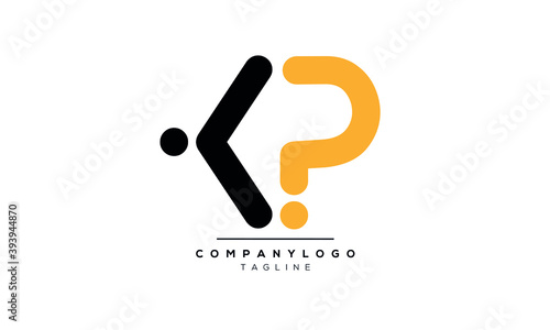 Alphabet letters Initials Monogram logo KP or PK,K and P