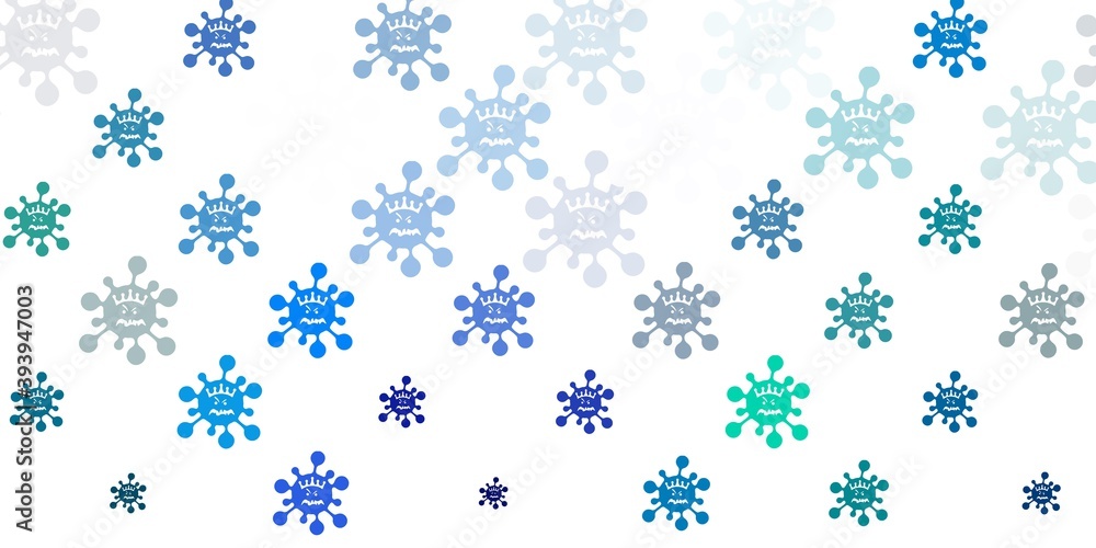 Light Blue, Green vector template with flu signs.