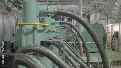 Through engine of ship