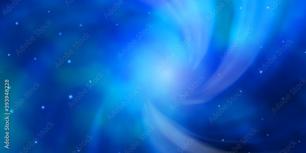 Obraz premium Dark BLUE vector template with neon stars.