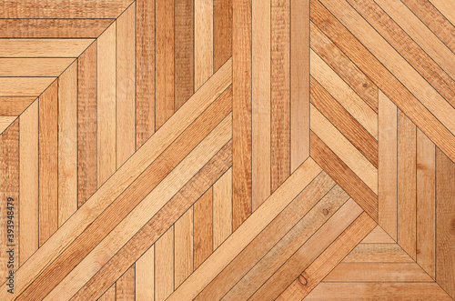 Wood decking texture. Wooden planks. Light brown wooden wall with geometric pattern.