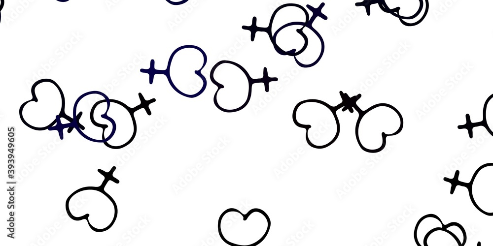 Light Blue, Red vector pattern with feminism elements. Light Blue, Red vector pattern with feminism elements.