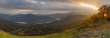 Skalky view point over valley of river Labe with sunset