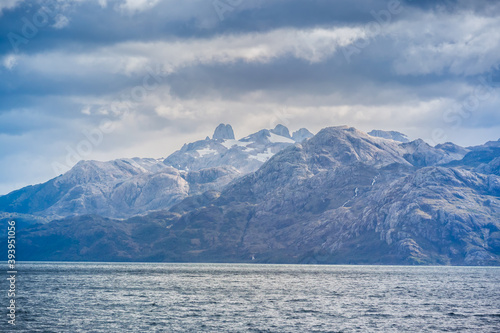 View from the boat crossing Magallanes and the Chilean Antarctic Region  Chile.