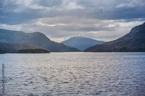 View from the boat crossing Magallanes and the Chilean Antarctic Region, Chile.