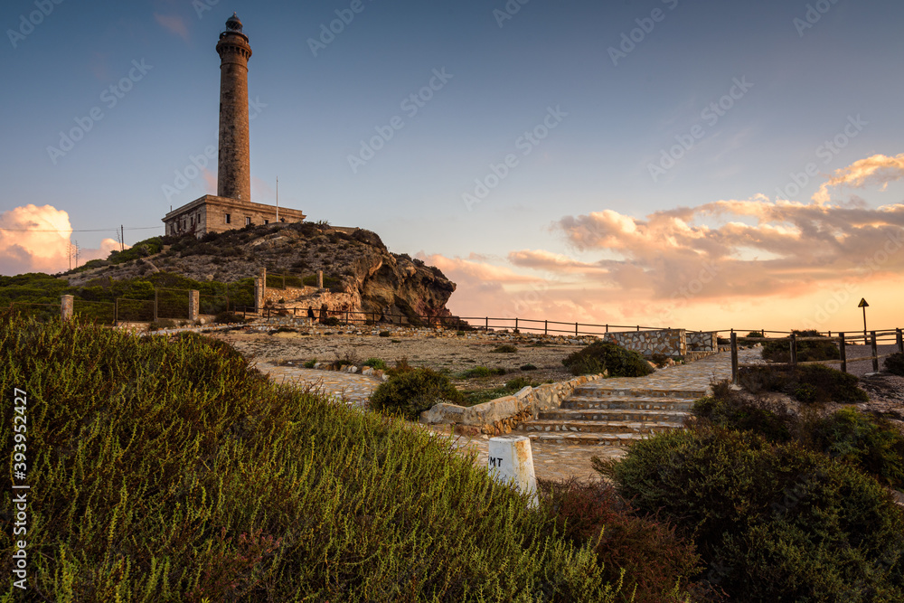 Lighthouse of Cabo de Palos at sunrise, Murcia, Spain