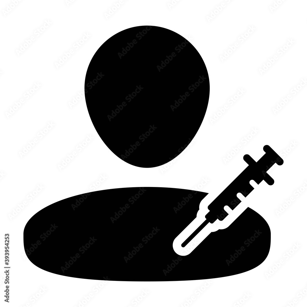 Pharmacist icon vector with vaccine syringe male user person profile avatar symbol for medical and healthcare treatment in a glyph pictogram illustration Pharmacist icon vector with vaccine syringe male user person profile avatar symbol for medical and healthcare treatment in a glyph pictogram illustration