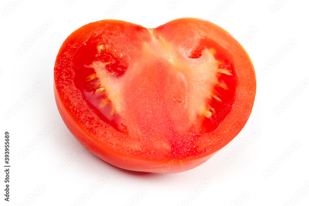 Tomato. Fresh slice of vegetable isolated on white. Tomato. Fresh slice of vegetable isolated on white.