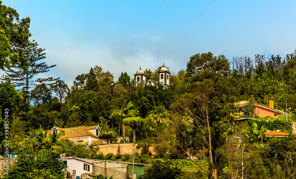A view towards the Saint Maria church above Funchal, Madeira