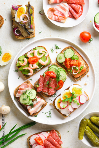 Open faced sandwiches