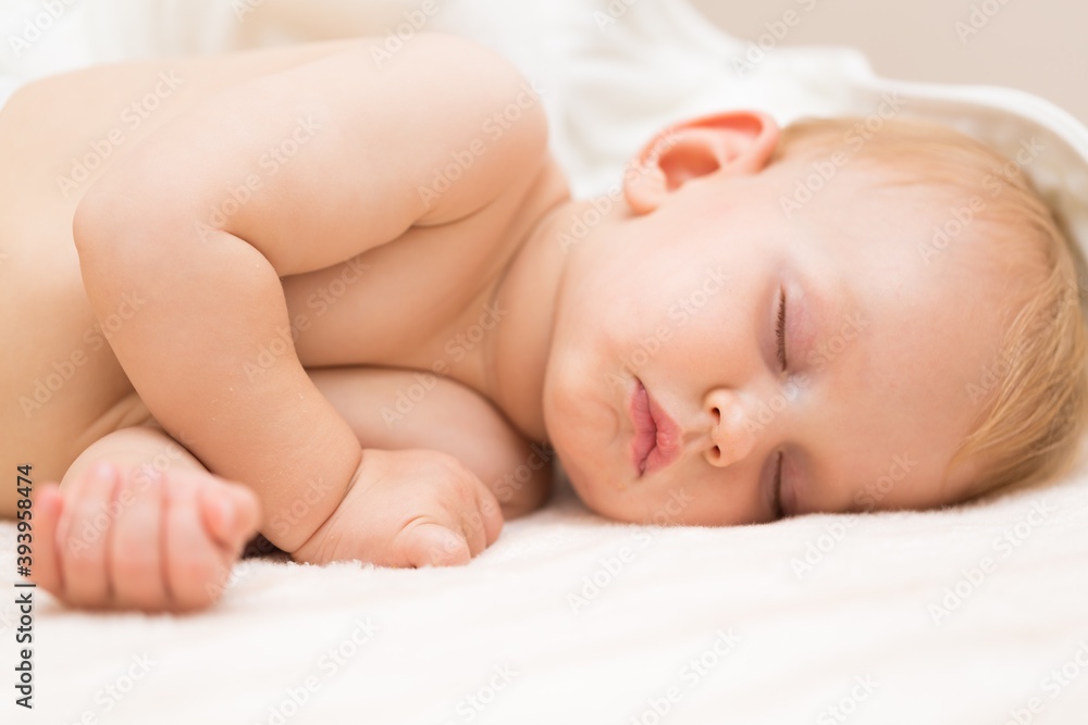 Closeup of a Cute Baby Sleeping