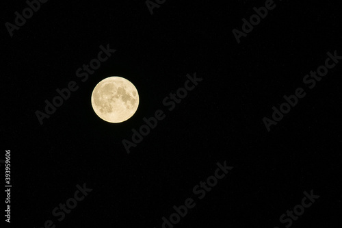 Full moon at the night sky with many stars (actually camera sensor noises and hot pixels)