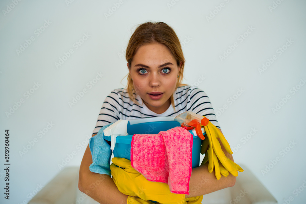 cleaning lady in the room washing tools service work cleaning lady in the room washing tools service work