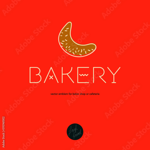 Bakery logo template. Cooking courses brand symbol. Bread bakery icon for pastry label design and bakeshop branding concept with hand drawn bread icon. Baker shop emblem in vector. Insignia hot bakery