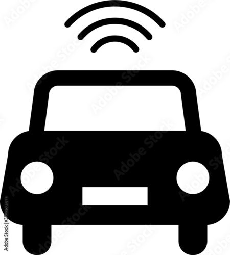 Driverless self-driving car or autonomous vehicle icon or symbol in vector. Simple and easily understandble illustration. photo