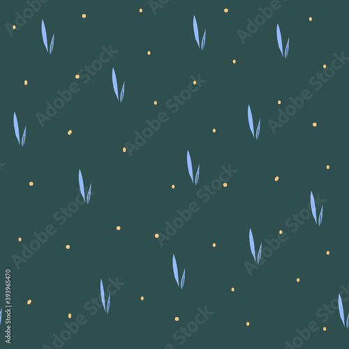 Seamless pattern with hand drawn vector leaves,modern ornament,illustration in doodle style for fabric,wrapping and textile,minimalist nature print, abstract botanical motif for wallpaper and design