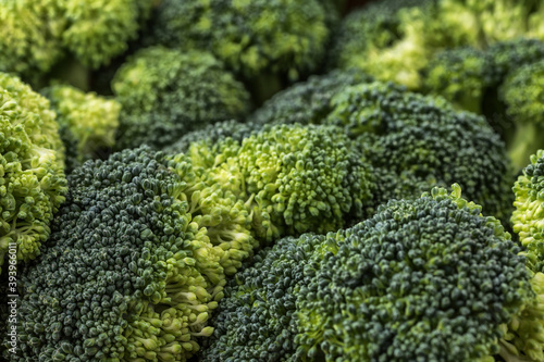  A lot of broccoli for diet and healthy eating. Fresh green broccoli on a table.Broccoli vegetable is full of vitamin.Vegetables for diet and healthy eating.Organic food.