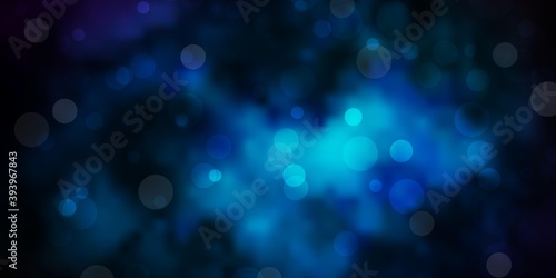 Dark BLUE vector backdrop with circles.