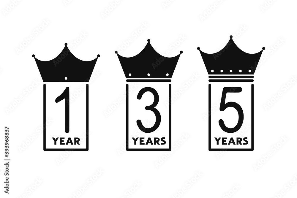 Fototapeta premium Warranty years set symbols design