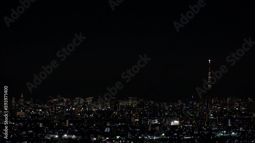 Wallpaper Mural TOKYO, JAPAN : Aerial high angle sunrise CITYSCAPE of TOKYO and MOUNT FUJI. View of rising sun and buildings at downtown area. Japanese city life and nature concept. Time lapse shot night to morning. Torontodigital.ca