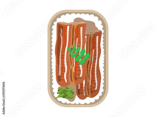 鰻の蒲焼き弁当のイラスト