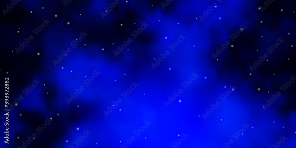 Obraz premium Dark BLUE vector layout with bright stars.