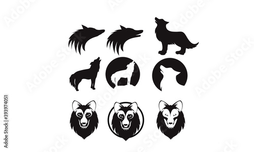 loup nuit de lune 3 vector