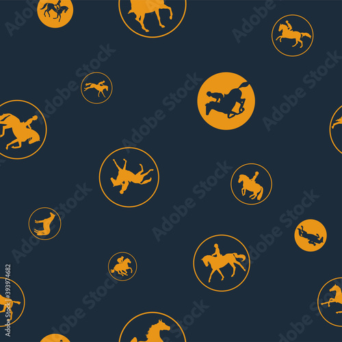 Abstract equestrian sport seamless pattern with horses
