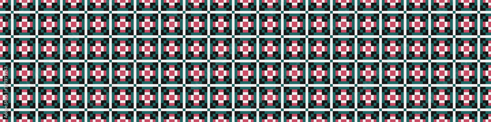 Fototapeta premium Abstract Cross Pattern Dots Logo generative computational art illustration