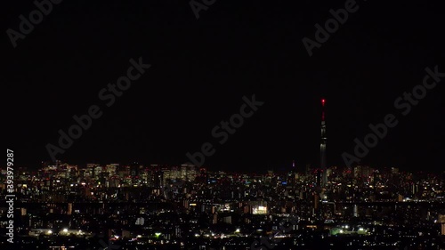 Wallpaper Mural TOKYO, JAPAN : Aerial high angle sunrise CITYSCAPE of TOKYO. View of rising sun and buildings at central downtown area. Japanese city life and nature concept. Time lapse shot night to morning. Torontodigital.ca