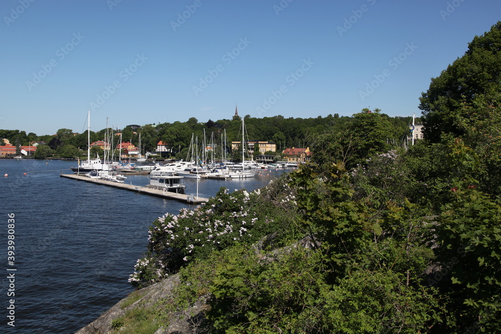 Stockholm / Sweden - June 08 2013: small yacht harbor in Stockholm