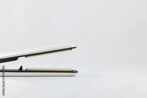 Canvas Print white hair straightener with 2-layer ceramic