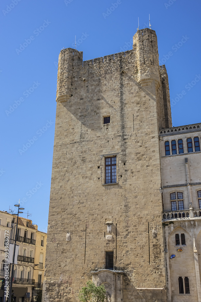 Donjon Gilles Aycelin (42 meters) near Palace of the Archbishops (Palais des Archeveques) - high watchtower and prison built from 1295 to 1306 by Archbishop Gilles Aycelin. Narbonne, France.