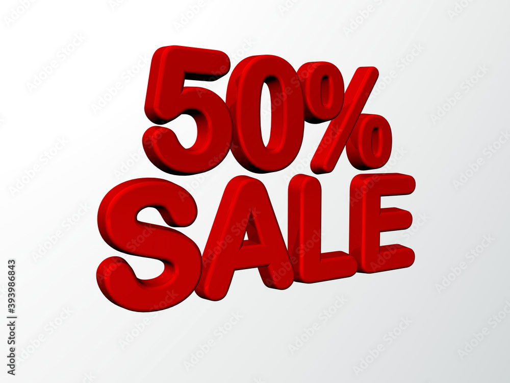 3d rendering illustration of a 50 red sign 3d rendering illustration of a 50 red sign