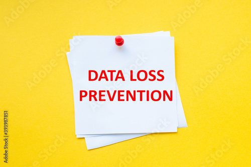 Text data loss prevention on white sticker with yellow background